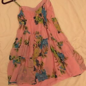 Montauk Pink Floral Summer Mini Dress